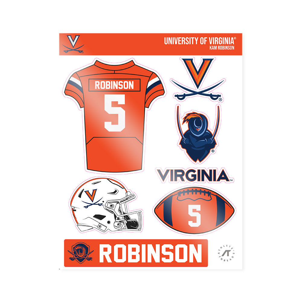 Virginia - NCAA Football : Kam Robinson - Sticker Sheet-0