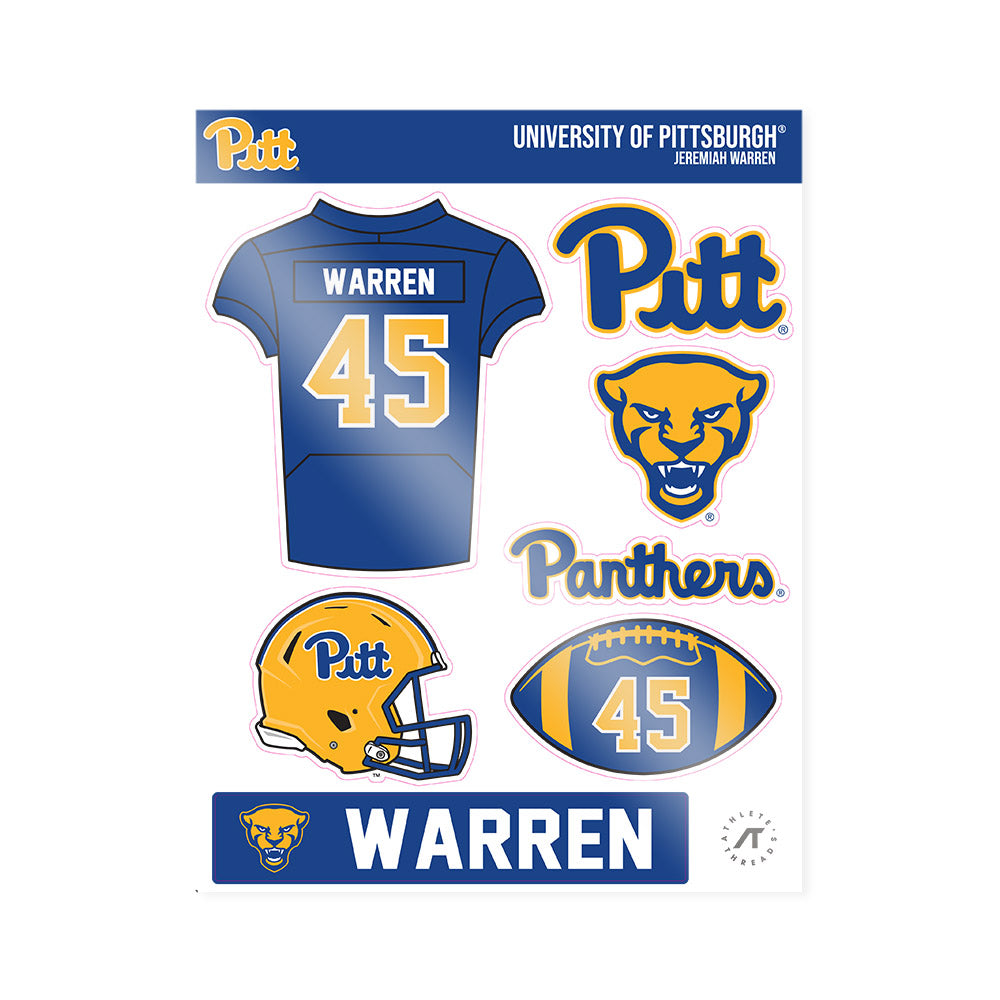 Pittsburgh - NCAA Football : Jeremiah Warren - Sticker Sheet-0