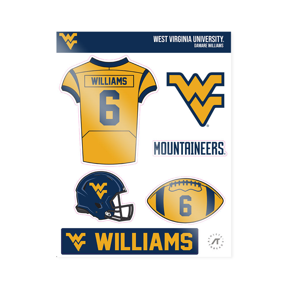 West Virginia - NCAA Football : DaMare Williams - Sticker Sheet-0