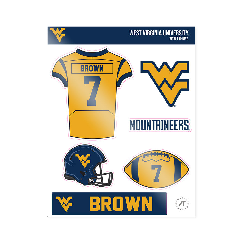 West Virginia - NCAA Football : Wyatt Brown - Sticker Sheet-0