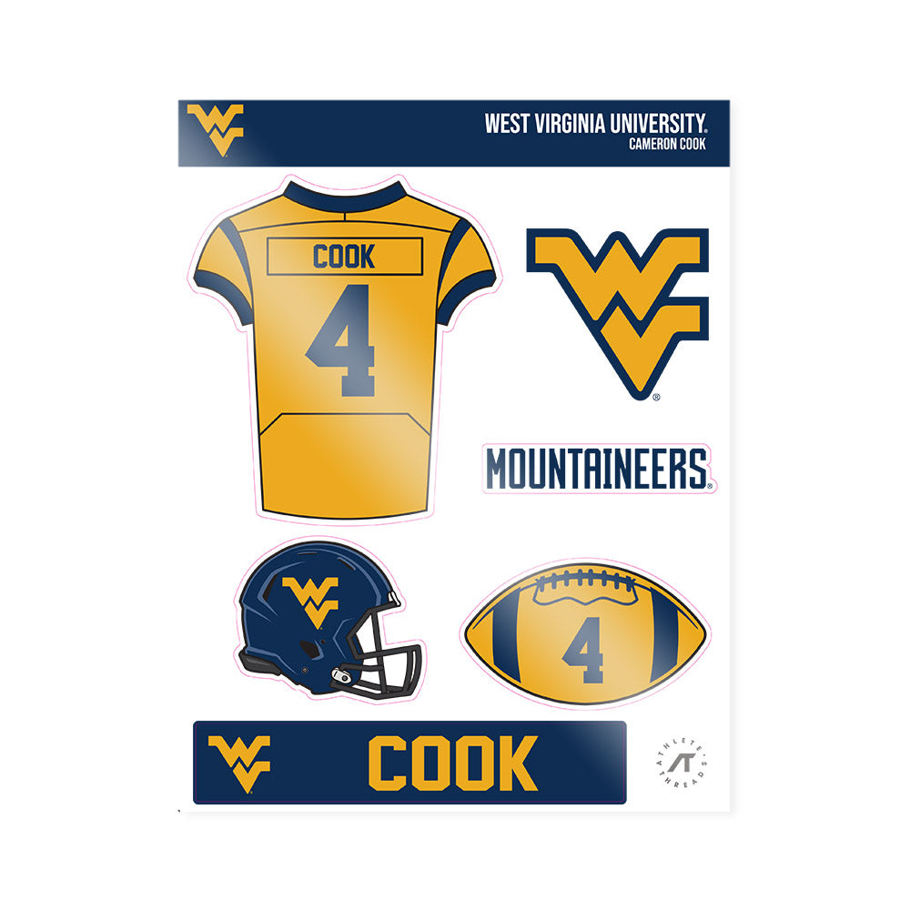West Virginia - NCAA Football : Cameron Cook - Sticker Sheet-0