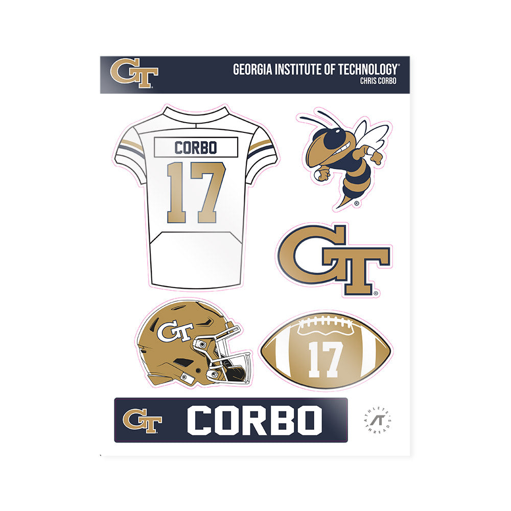 Georgia Tech - NCAA Football : Chris Corbo - Sticker Sheet-0