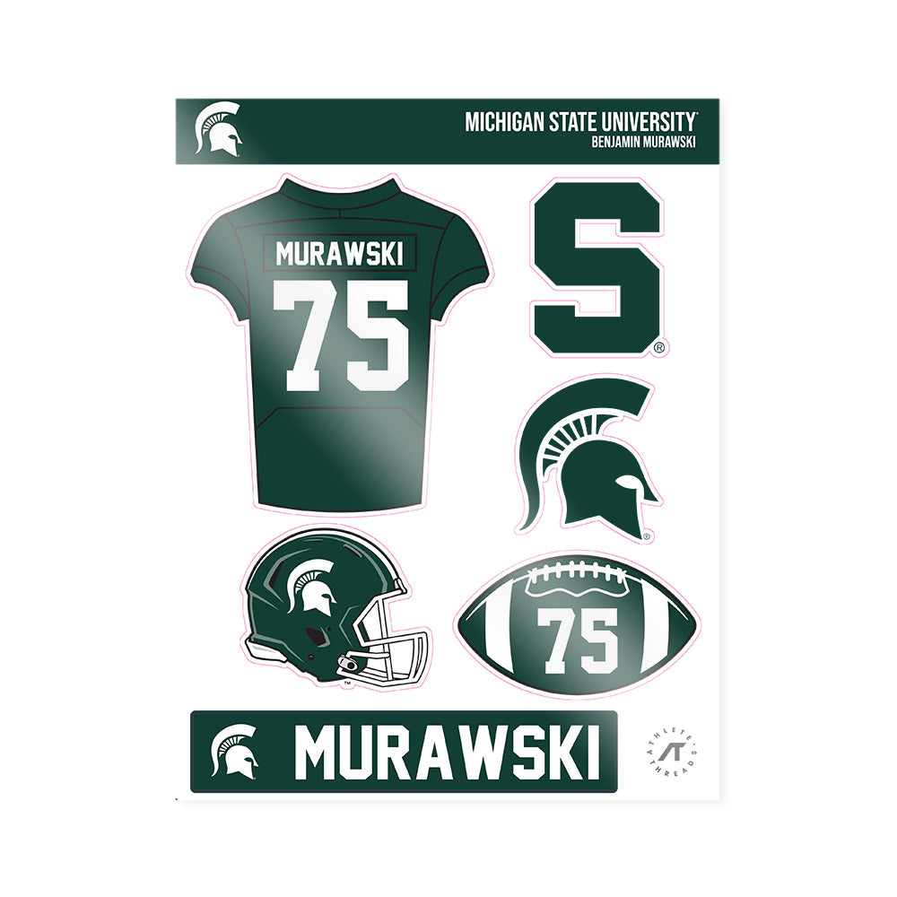 Michigan State - NCAA Football : Benjamin Murawski - Sticker Sheet-0