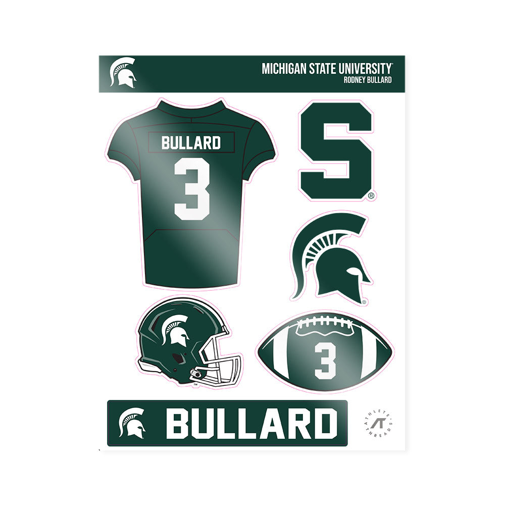 Michigan State - NCAA Football : Rodney Bullard - Sticker Sheet-0
