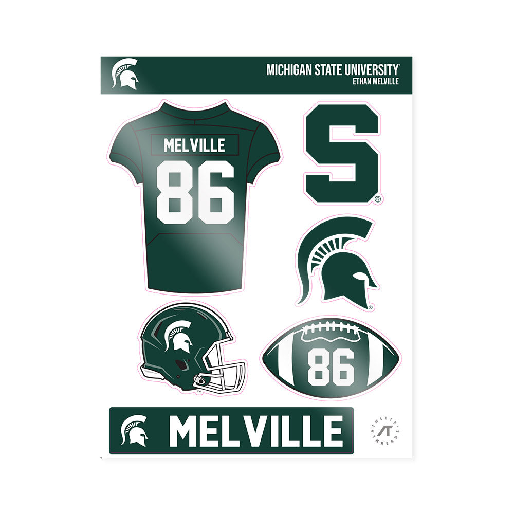 Michigan State - NCAA Football : Ethan Melville - Sticker Sheet-0