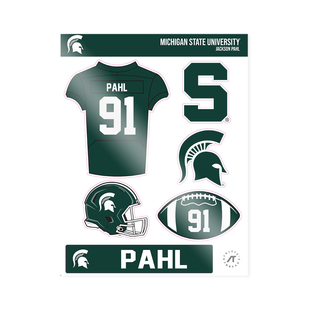 Michigan State - NCAA Football : Jackson Pahl - Sticker Sheet-0