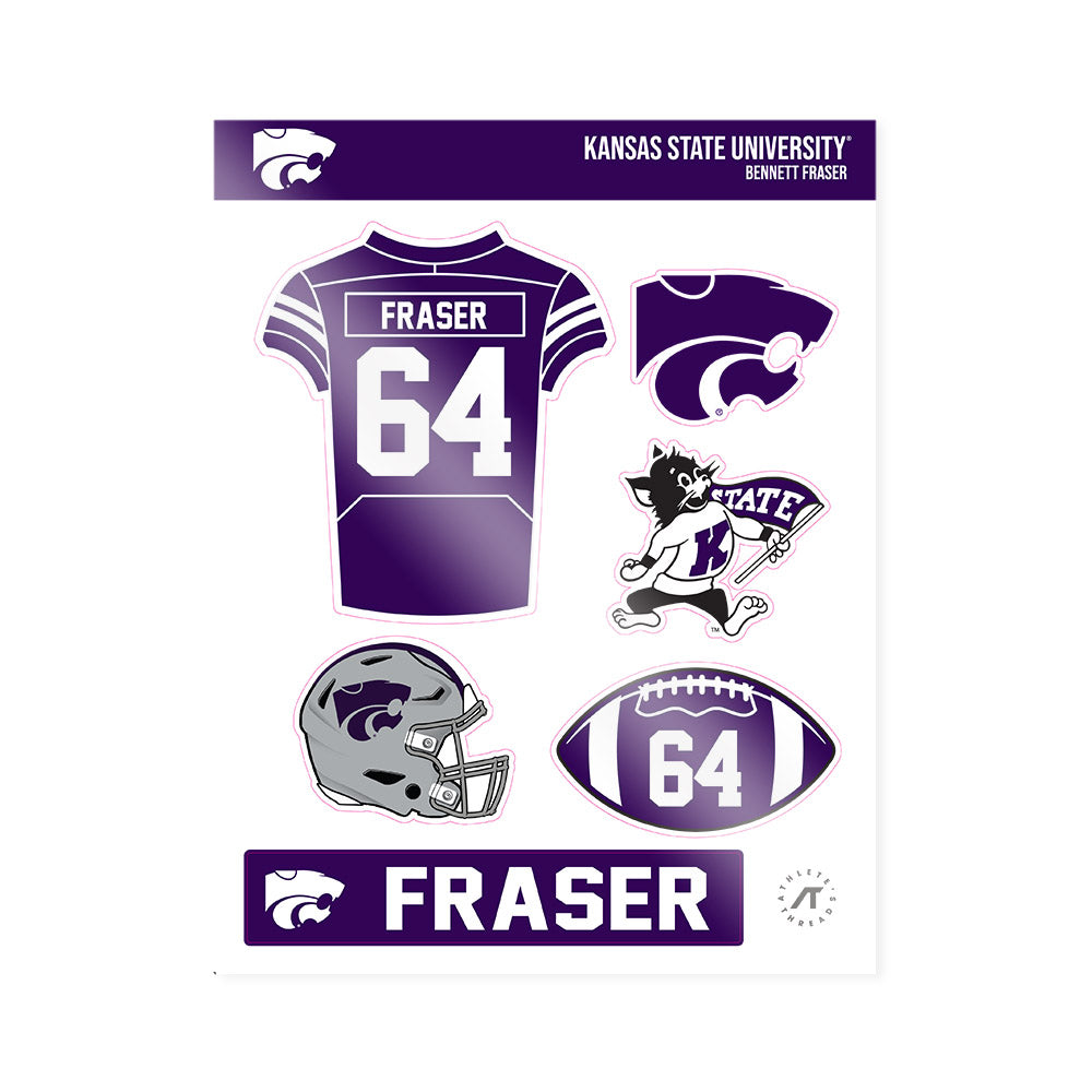 Kansas State - NCAA Football : Bennett Fraser - Sticker Sheet-0