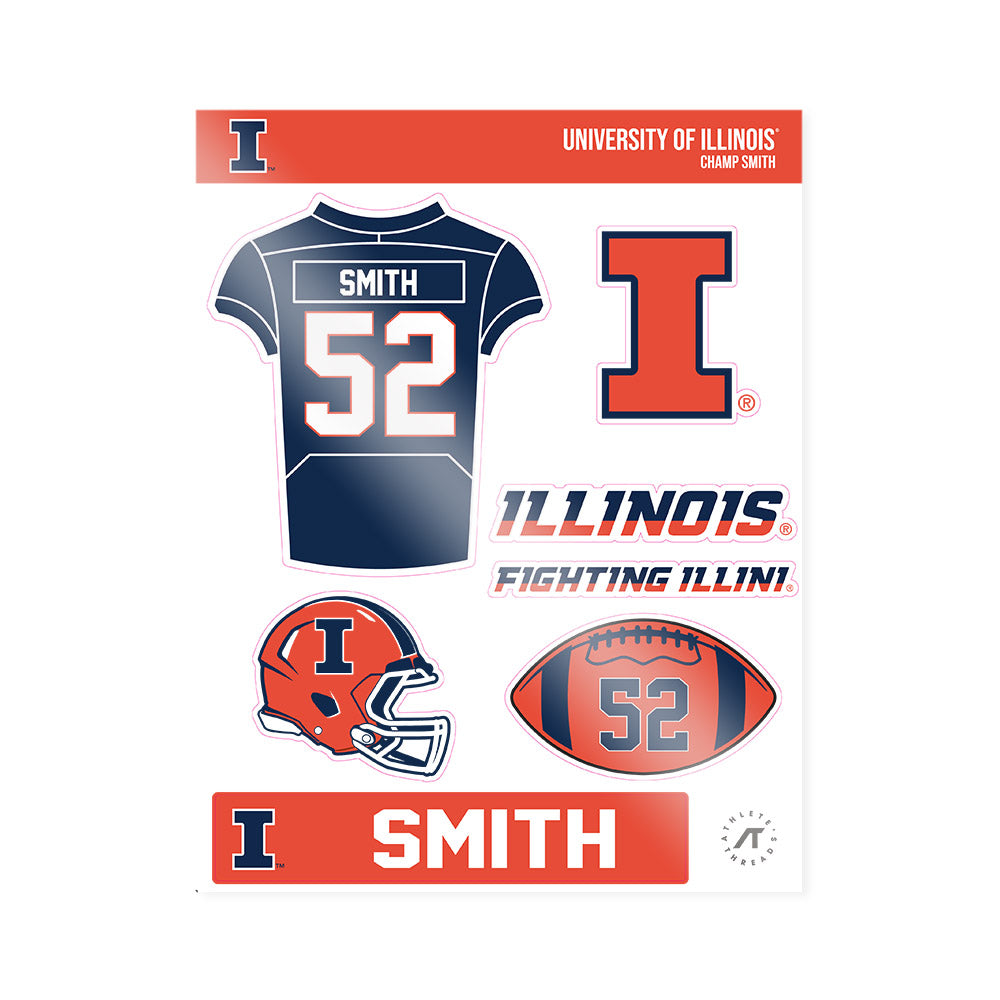 Illinois - NCAA Football : Champ Smith - Sticker Sheet-0