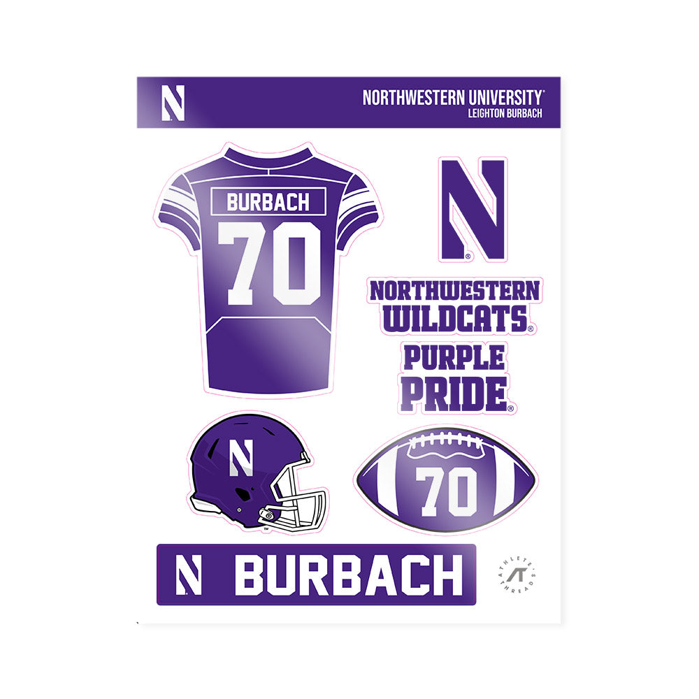 Northwestern - NCAA Football : Leighton Burbach - Sticker Sheet-0