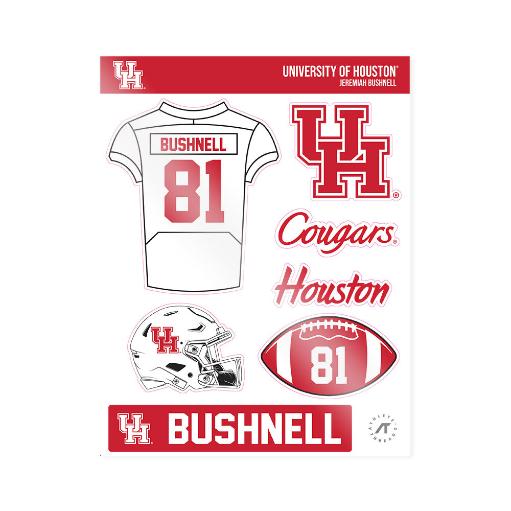 Houston - NCAA Football : Jeremiah Bushnell - Sticker Sheet-0