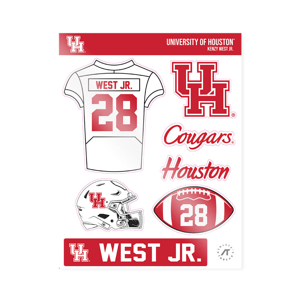Houston - NCAA Football : Kenzy West Jr. - Sticker Sheet-0