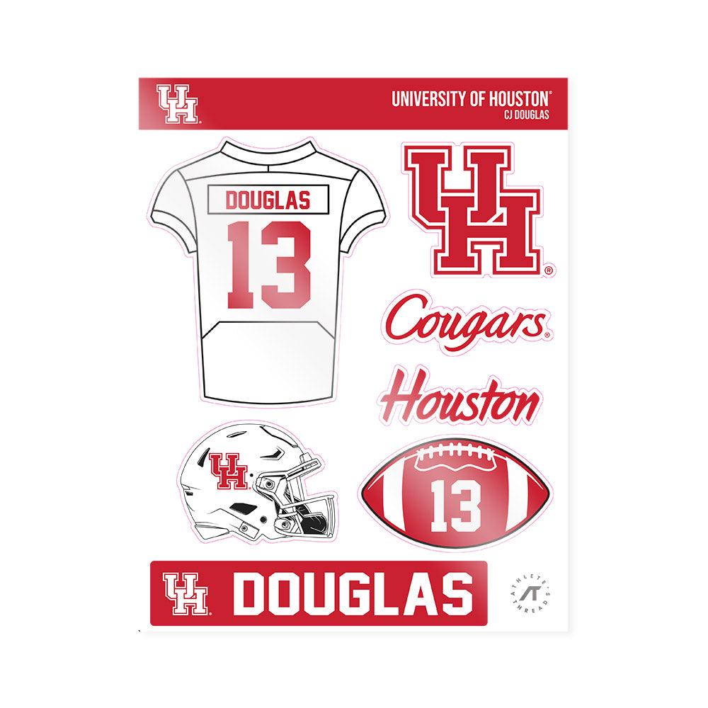 Houston - NCAA Football : CJ Douglas - Sticker Sheet-0