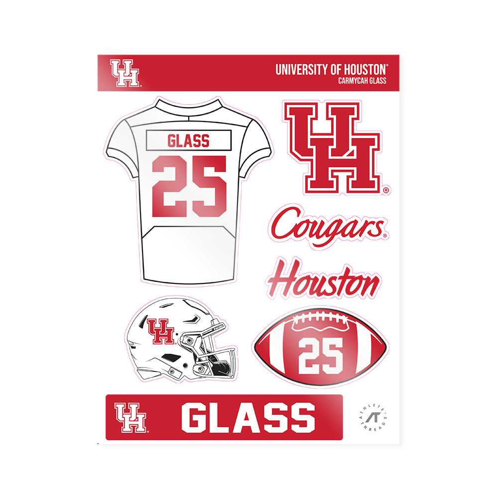Houston - NCAA Football : Carmycah Glass - Sticker Sheet-0