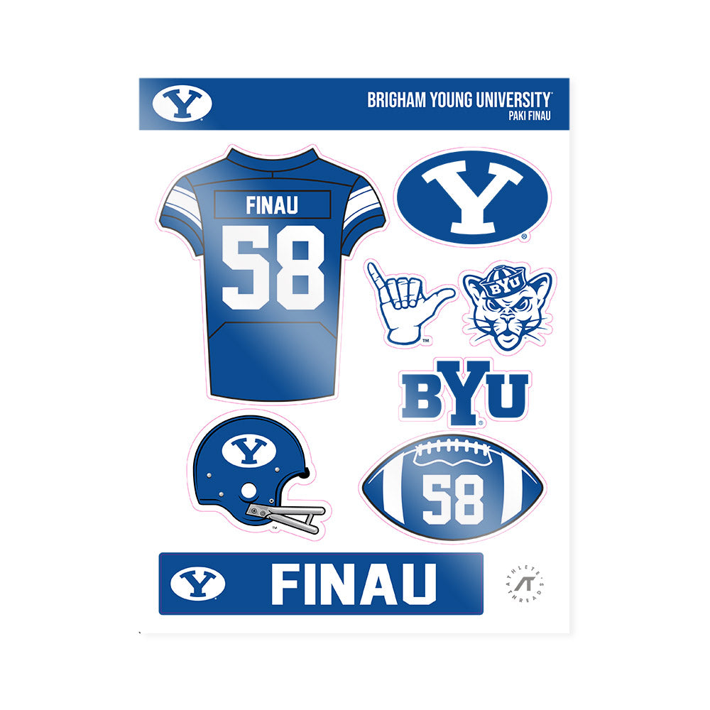 BYU - NCAA Football : Paki Finau - Sticker Sheet-0