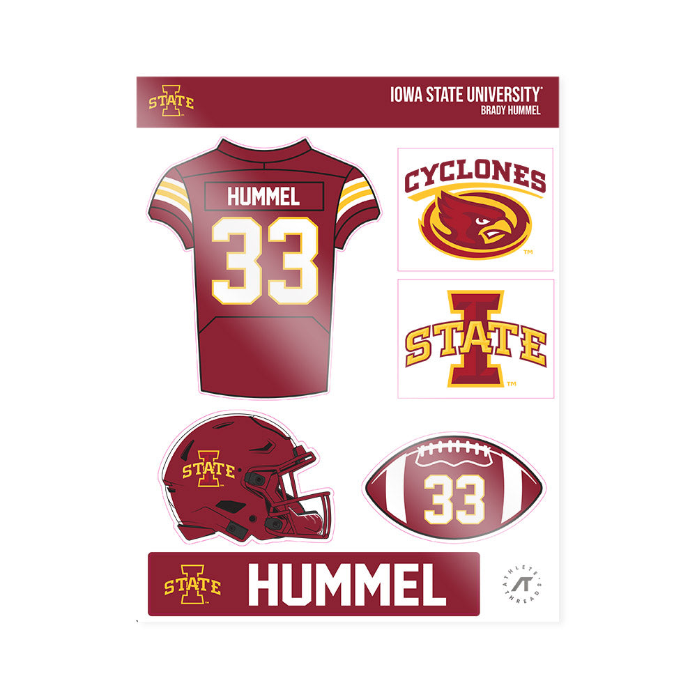 Iowa State - NCAA Football : Brady Hummel - Sticker Sheet-0