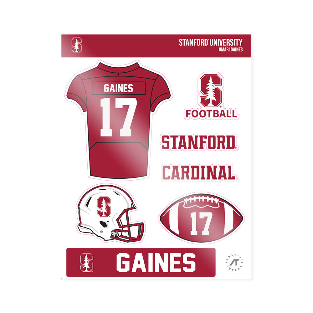 Stanford - NCAA Football : Omari Gaines - Sticker Sheet-0