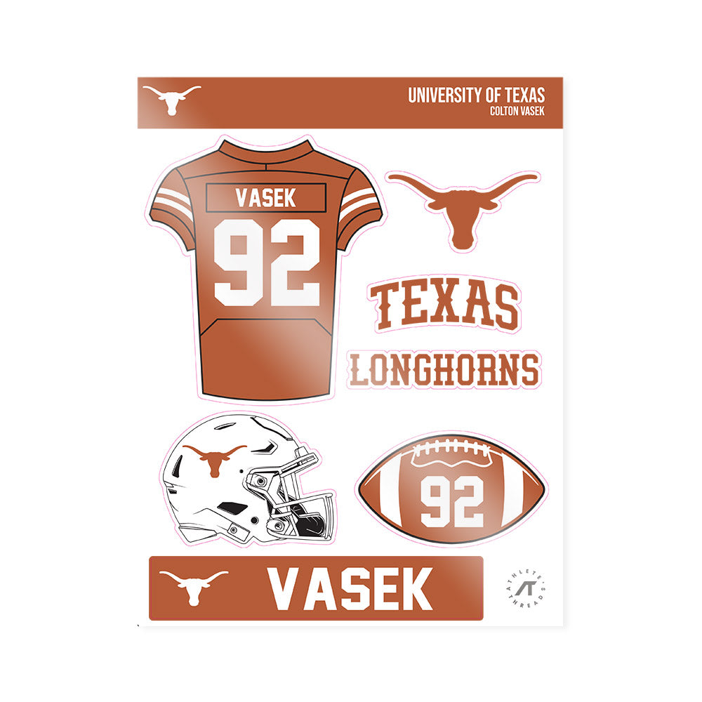 Texas - NCAA Football : Colton Vasek - Sticker Sheet-0