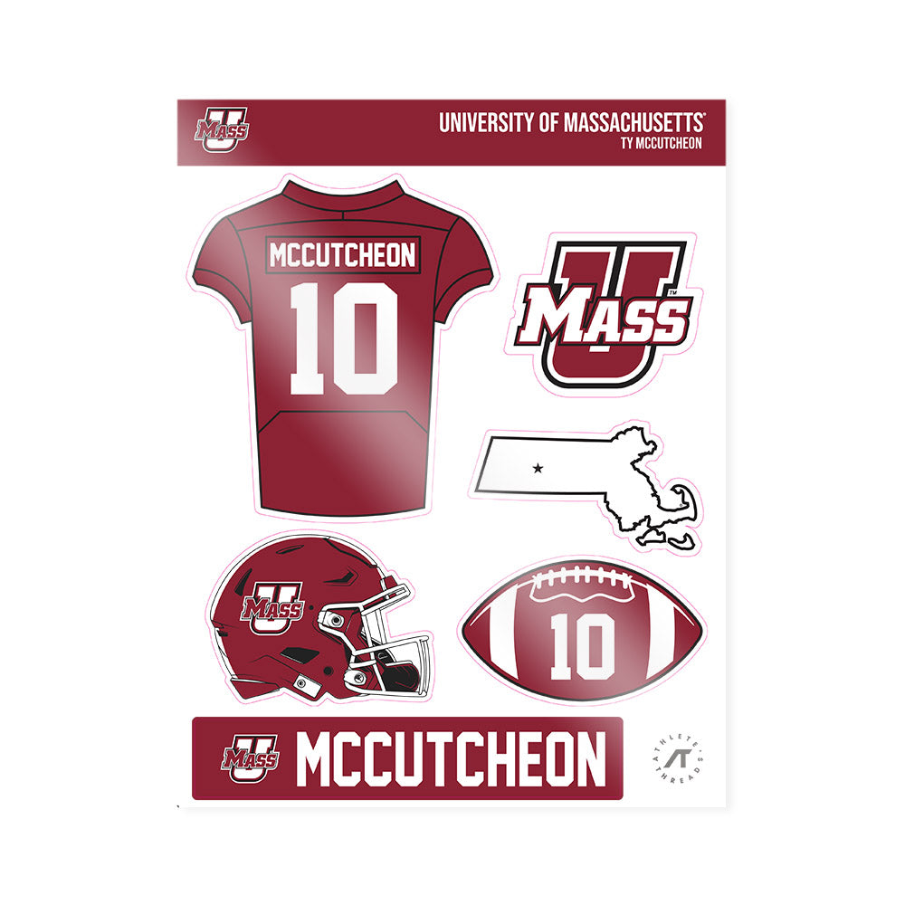 UMass - NCAA Football : Ty Mccutcheon - Sticker Sheet-0
