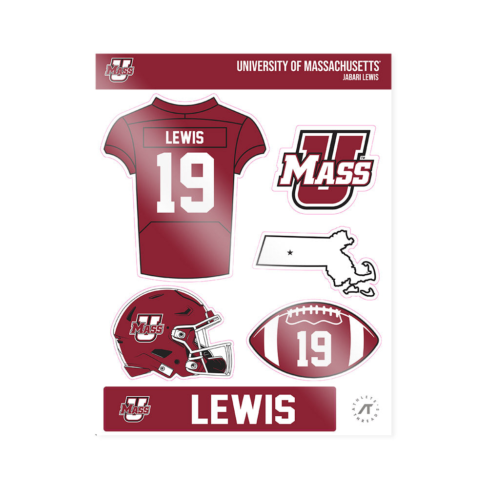 UMass - NCAA Football : Jabari Lewis - Sticker Sheet-0