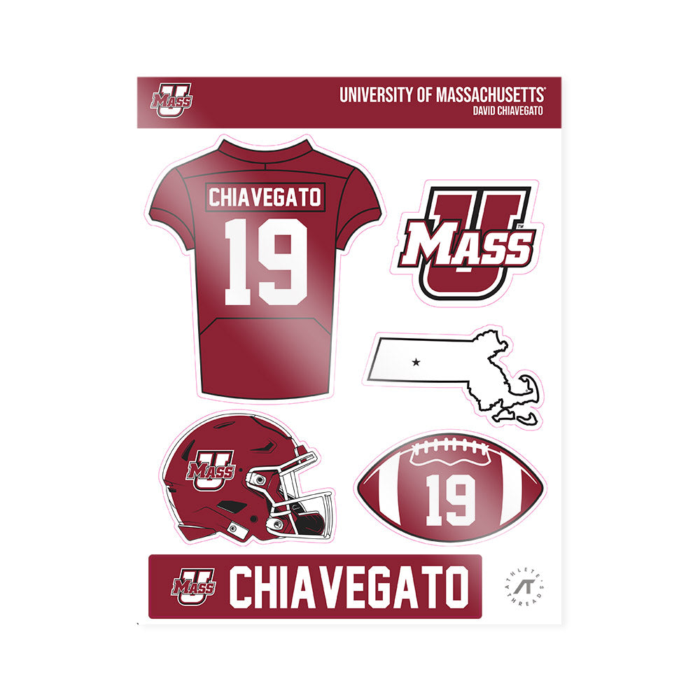 UMass - NCAA Football : David Chiavegato - Sticker Sheet-0