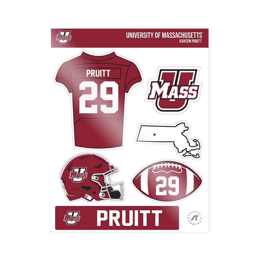 UMass - NCAA Football : Kareem Pruitt - Sticker Sheet-0