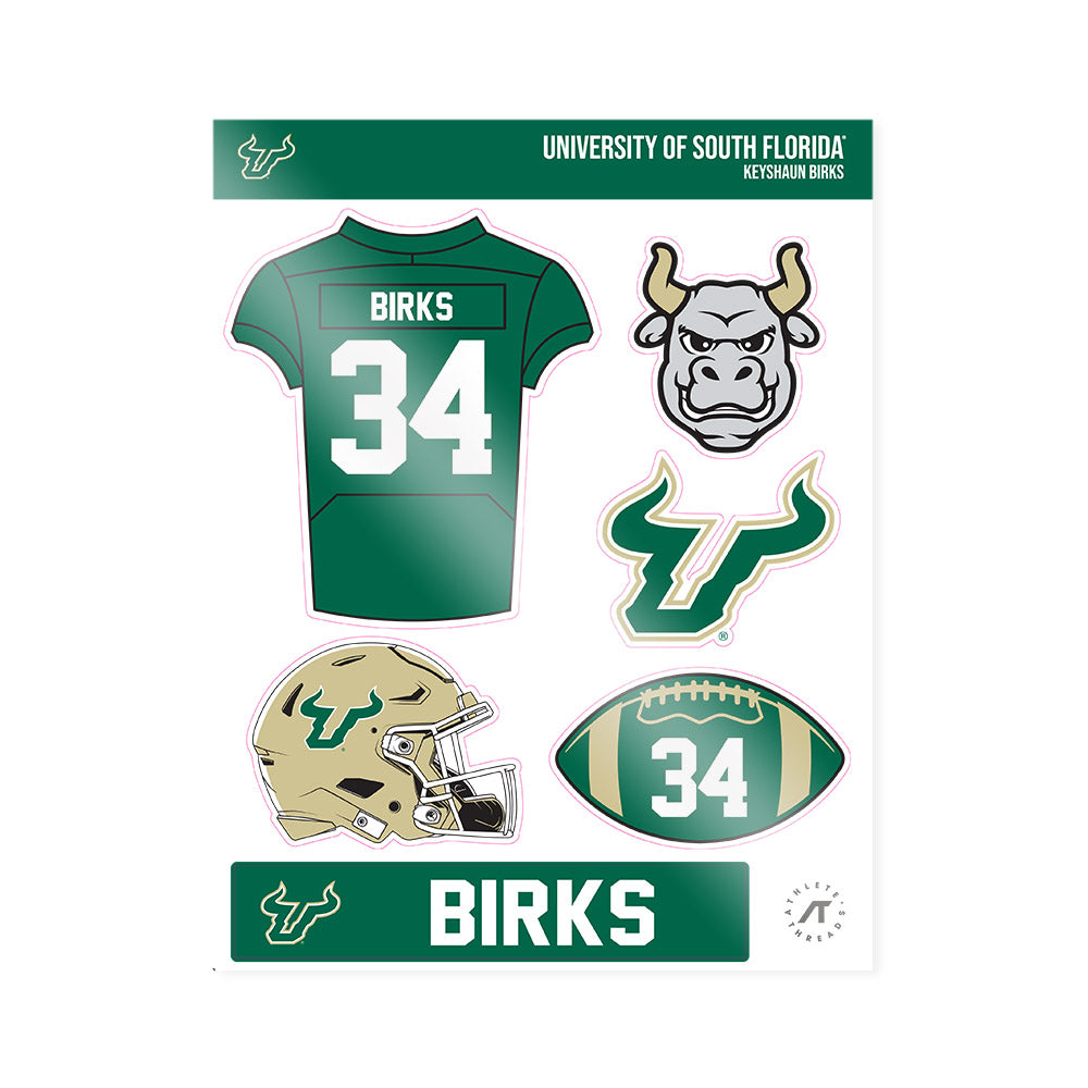 USF - NCAA Football : Keyshaun Birks - Sticker Sheet-0