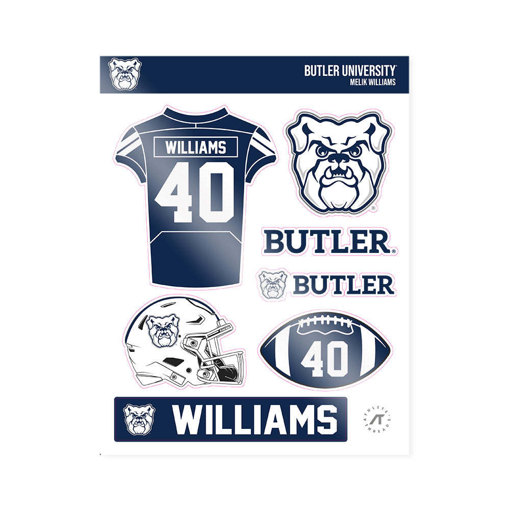 Butler - NCAA Football : Melik Williams - Sticker Sheet-0