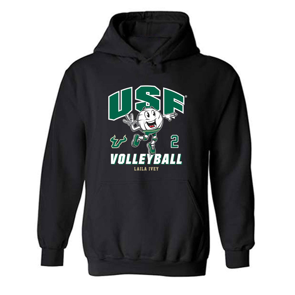 USF - NCAA Women's Volleyball : Laila Ivey - Fashion Shersey Hooded Sweatshirt-0