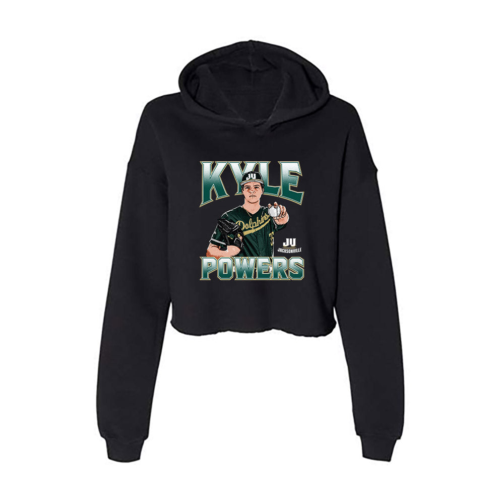 Jacksonville - NCAA Baseball : Kyle Powers - Player Collage Women's Crop Fleece Hoodie-0