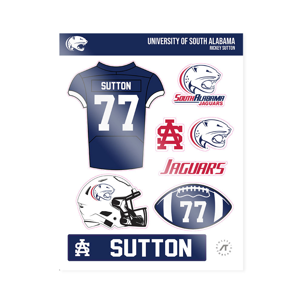South Alabama - NCAA Football : Rickey Sutton - Sticker Sheet-0
