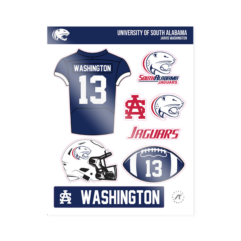 South Alabama - NCAA Football : Jarvis Washington - Sticker Sheet-0
