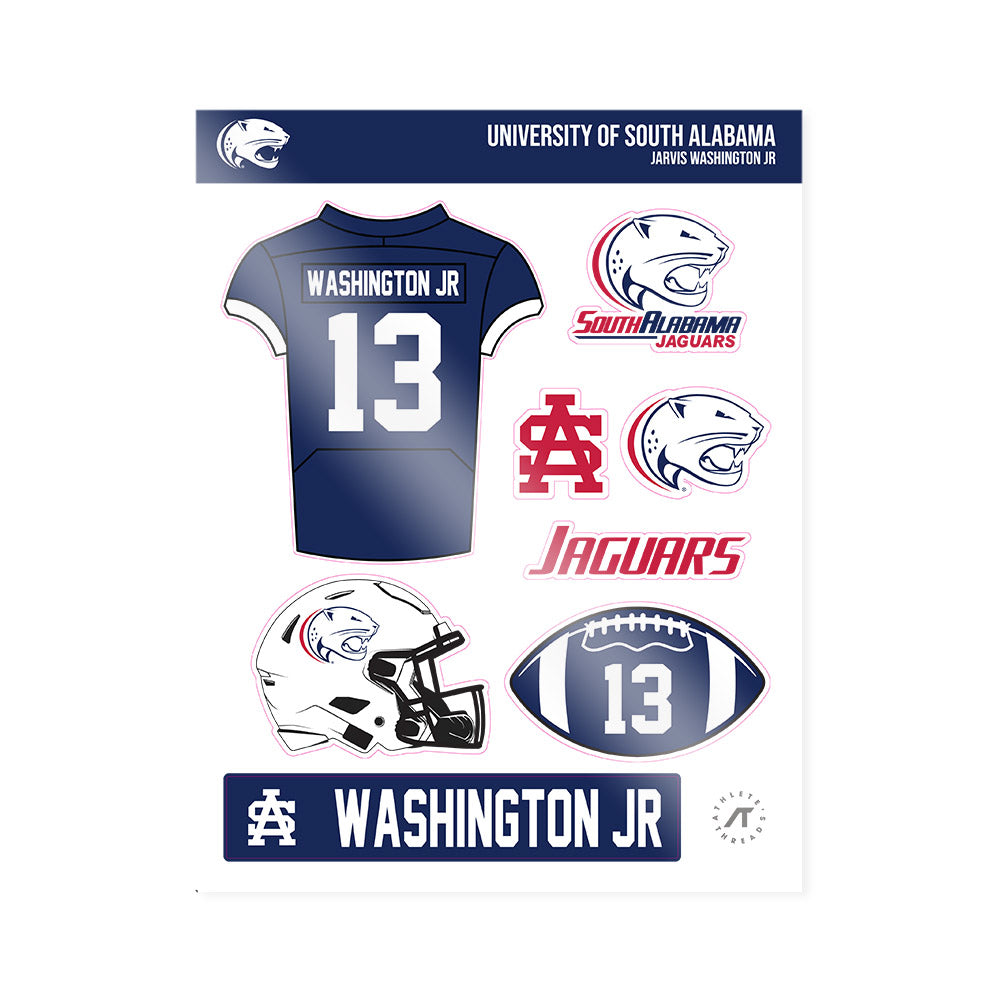 South Alabama - NCAA Football : Jarvis Washington Jr - Sticker Sheet-0