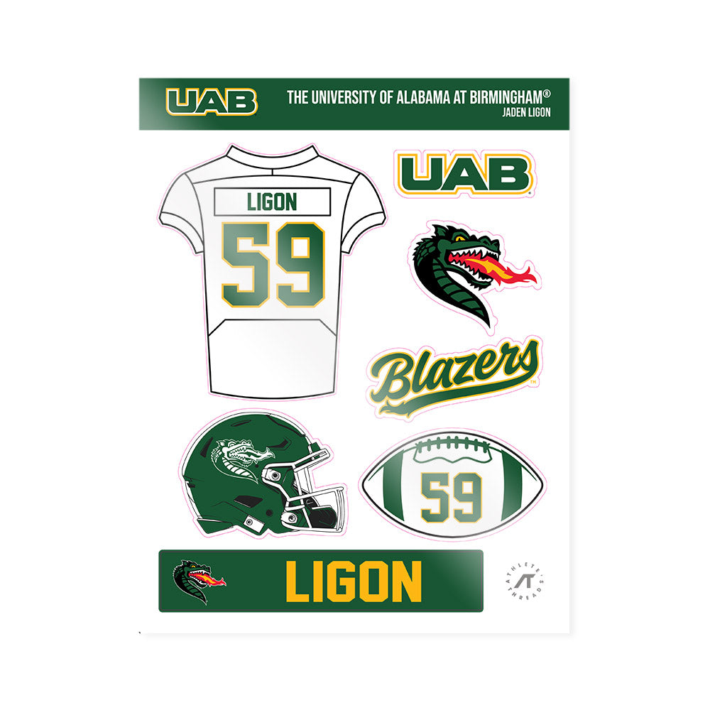 UAB - NCAA Football : Jaden Ligon - Sticker Sheet-0