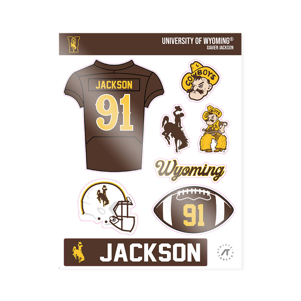 Wyoming - NCAA Football : Xavier Jackson - Sticker Sheet-0