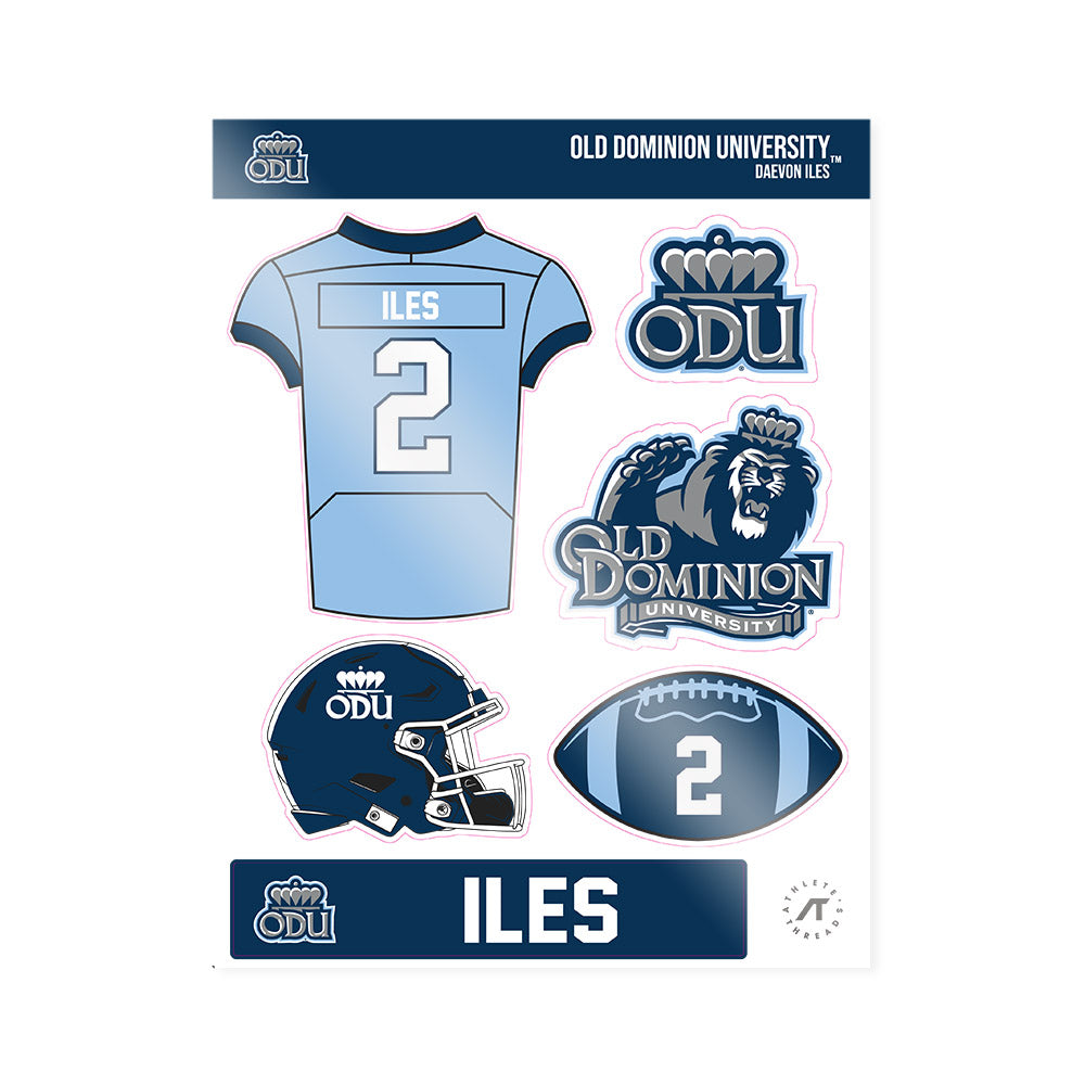 Old Dominion - NCAA Football : Daevon Iles - Sticker Sheet-0