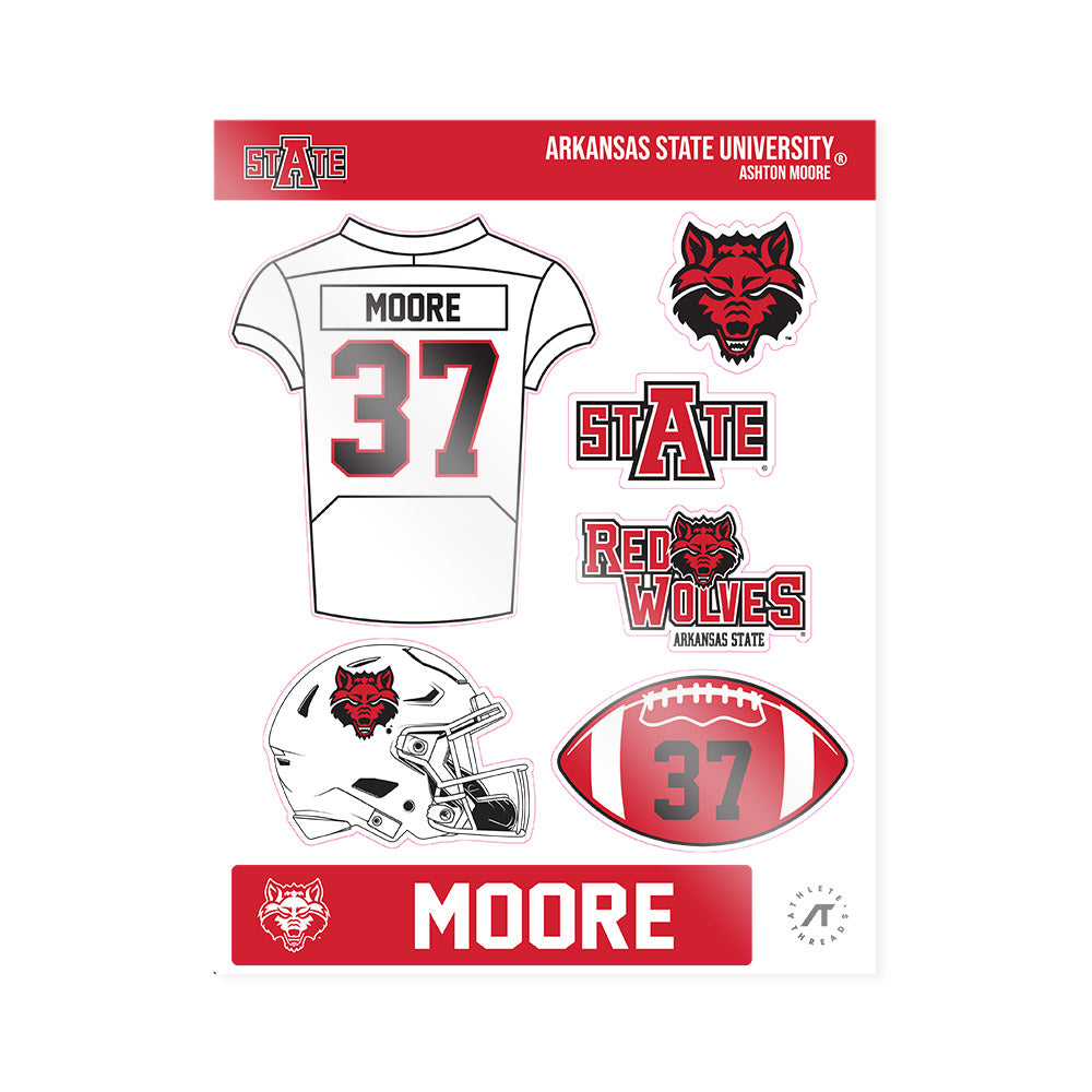 Arkansas State - NCAA Football : Ashton Moore - Sticker Sheet-0