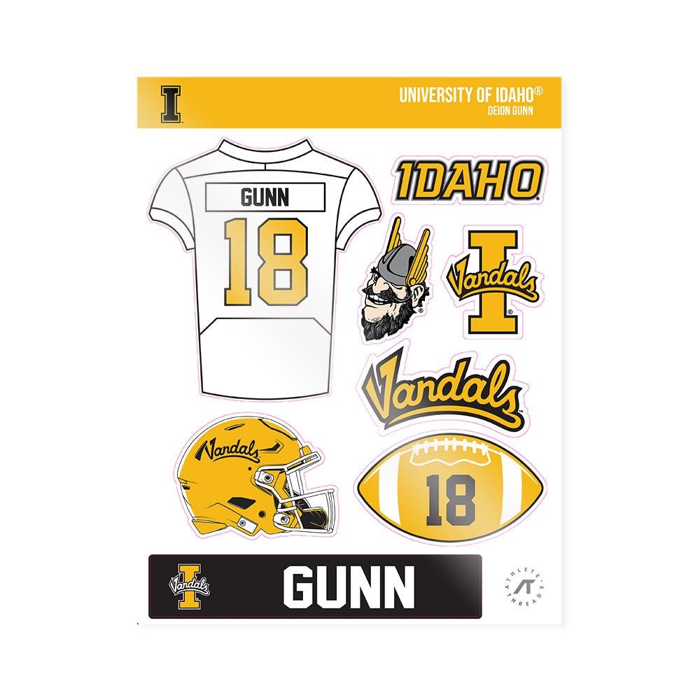 Idaho - NCAA Football : Deion Gunn - Sticker Sheet-0