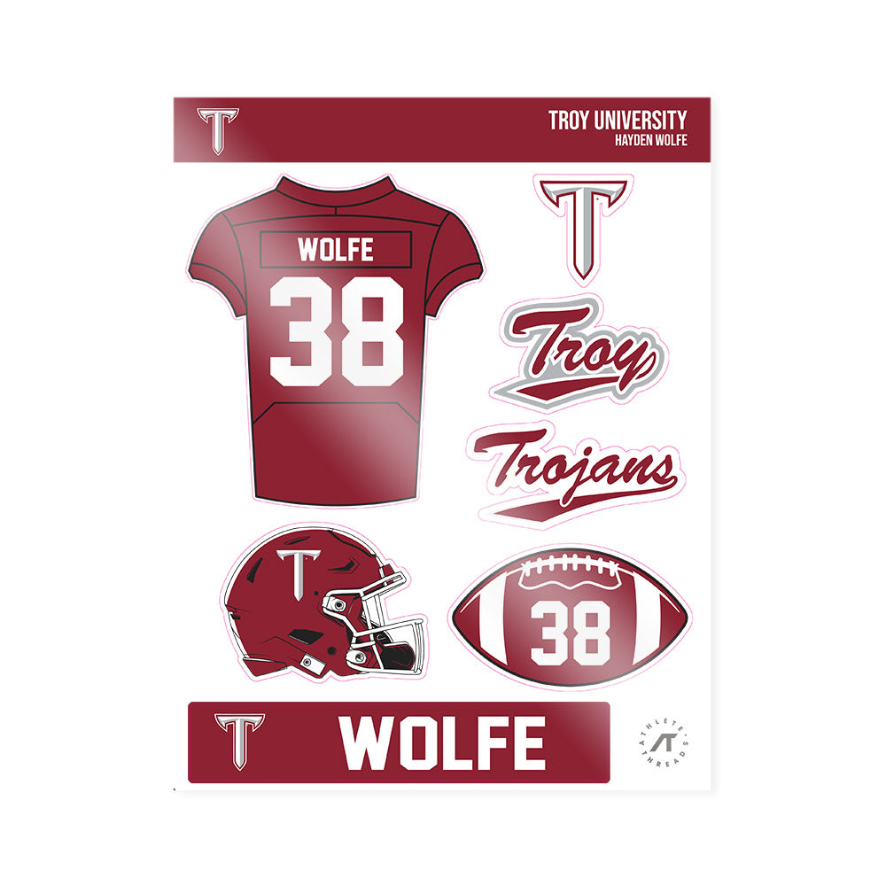 Troy - NCAA Football : Hayden Wolfe - Sticker Sheet-0