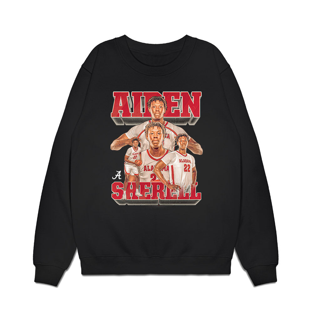 Alabama - NCAA Men's Basketball : Aiden Sherrell - Player Collage Premium Crewneck Sweatshirt-0