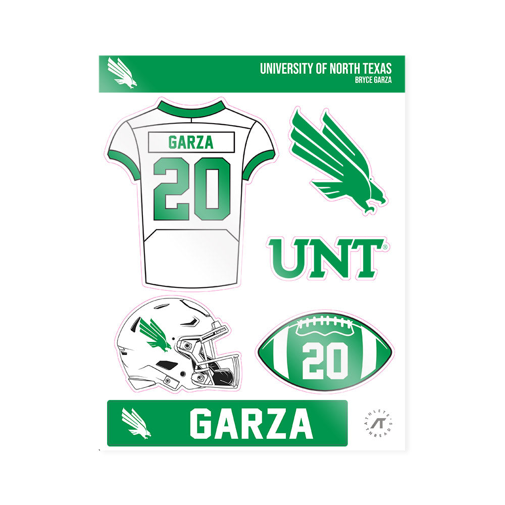 North Texas - NCAA Football : Bryce Garza - Sticker Sheet-0