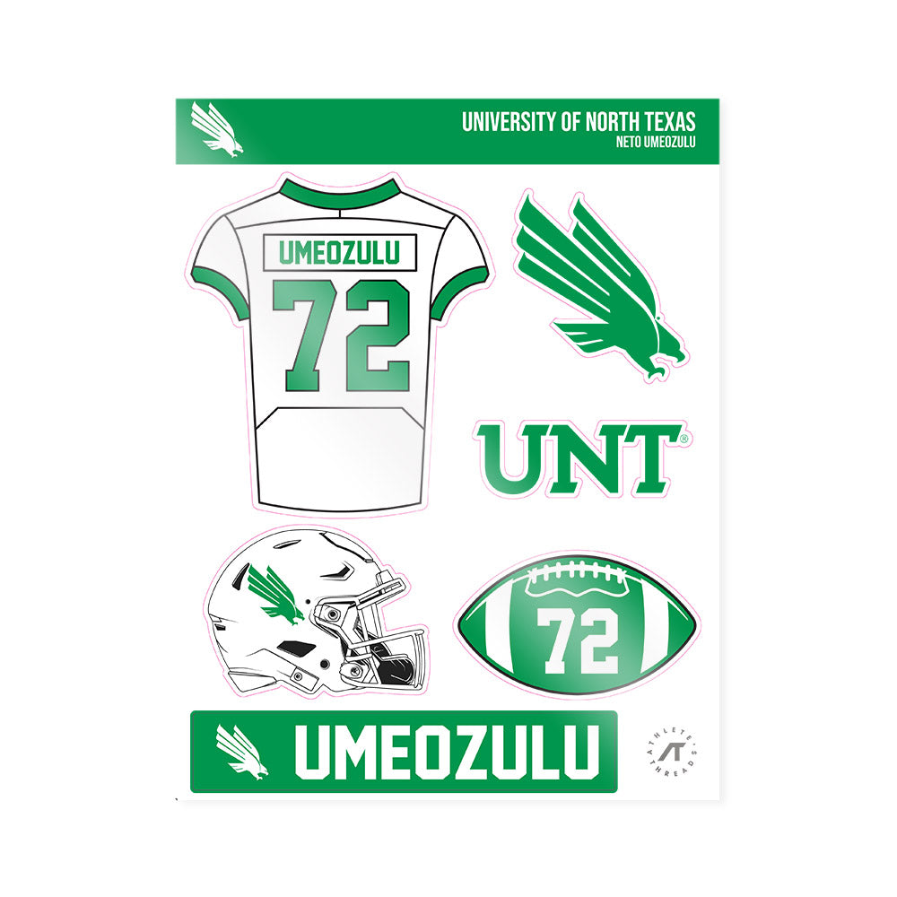 North Texas - NCAA Football : Neto Umeozulu - Sticker Sheet-0