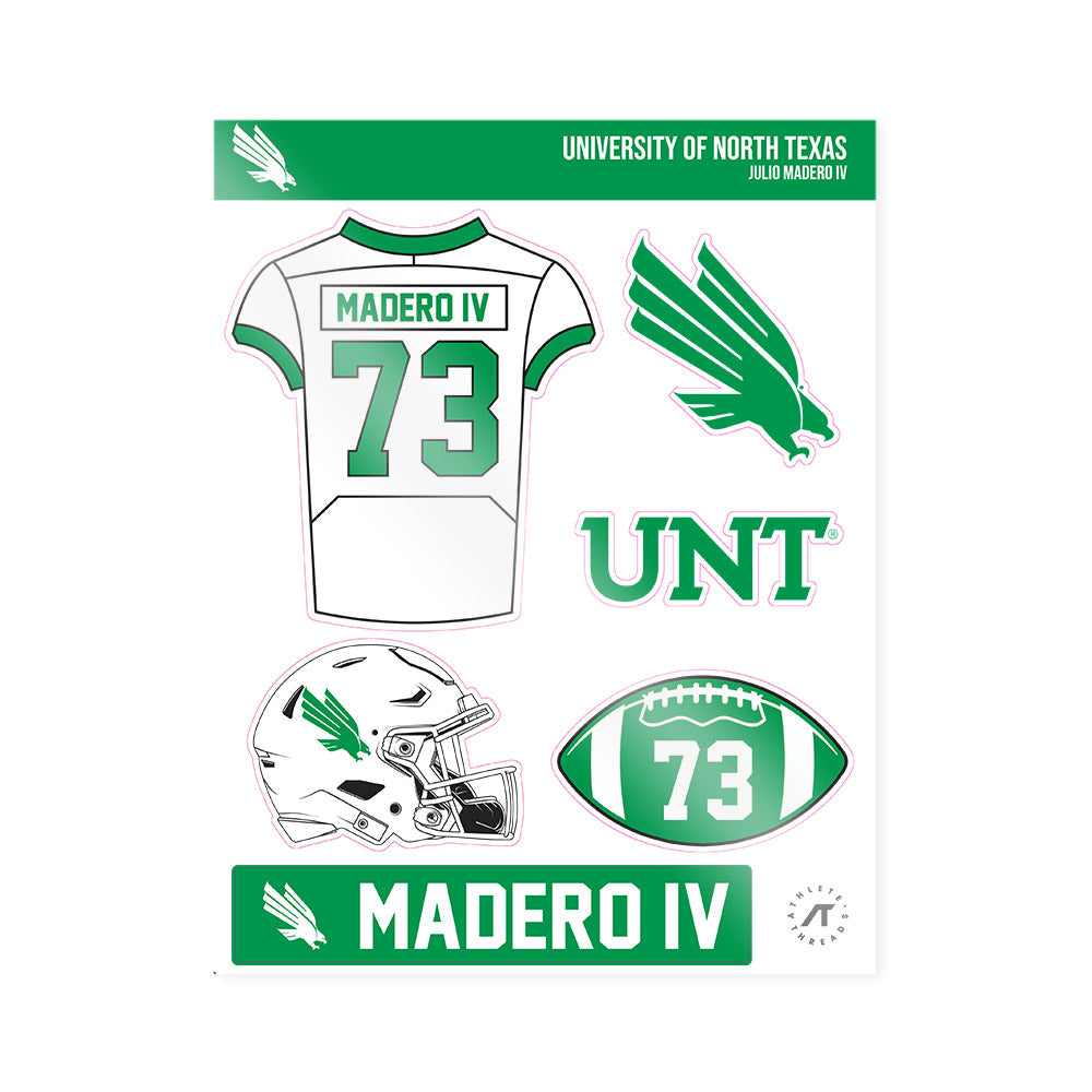 North Texas - NCAA Football : Julio Madero IV - Sticker Sheet-0