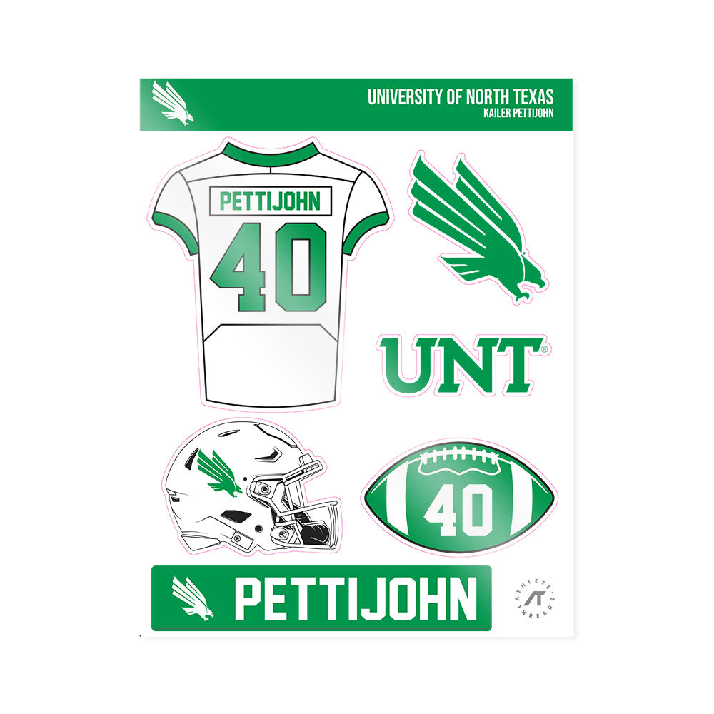 North Texas - NCAA Football : Kailer Pettijohn - Sticker Sheet-0