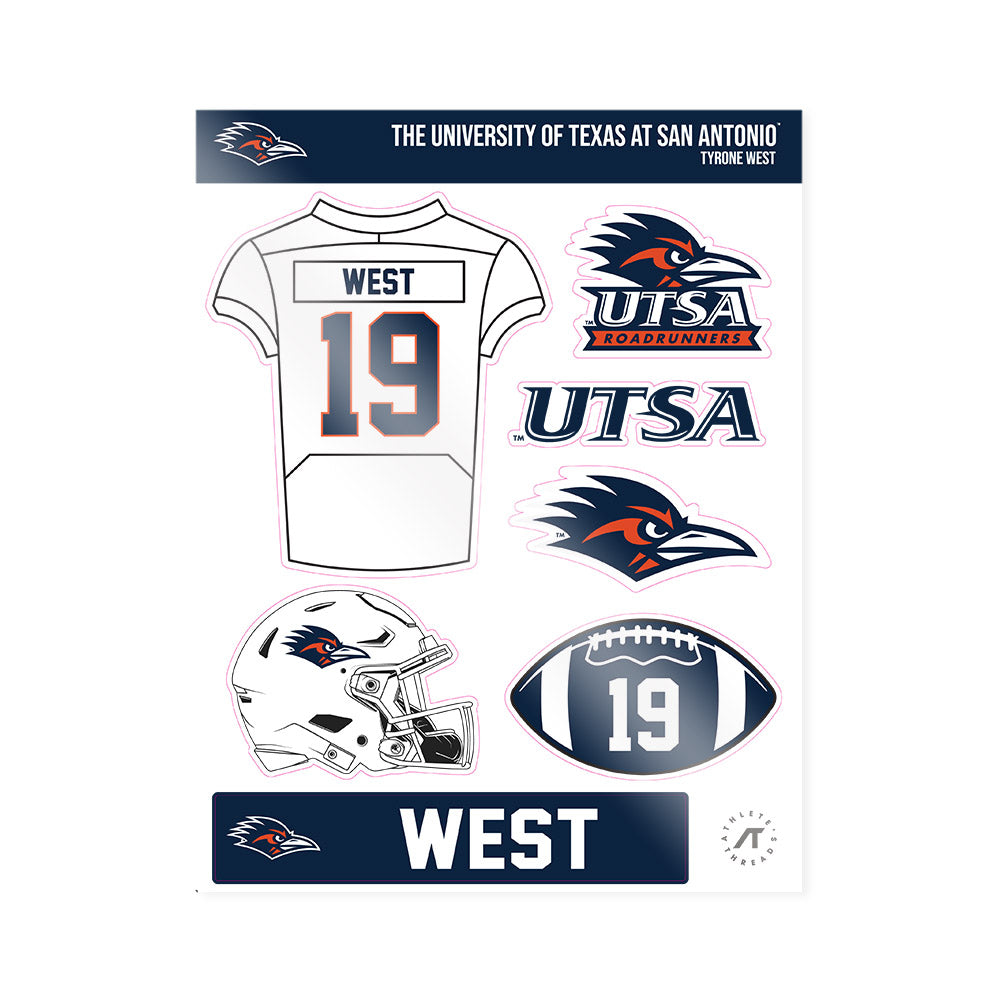 UTSA - NCAA Football : Tyrone West - Sticker Sheet-0