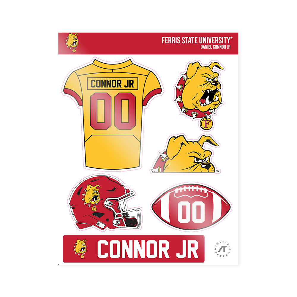 Ferris State - NCAA Football : Daniel Connor Jr - Sticker Sheet-0