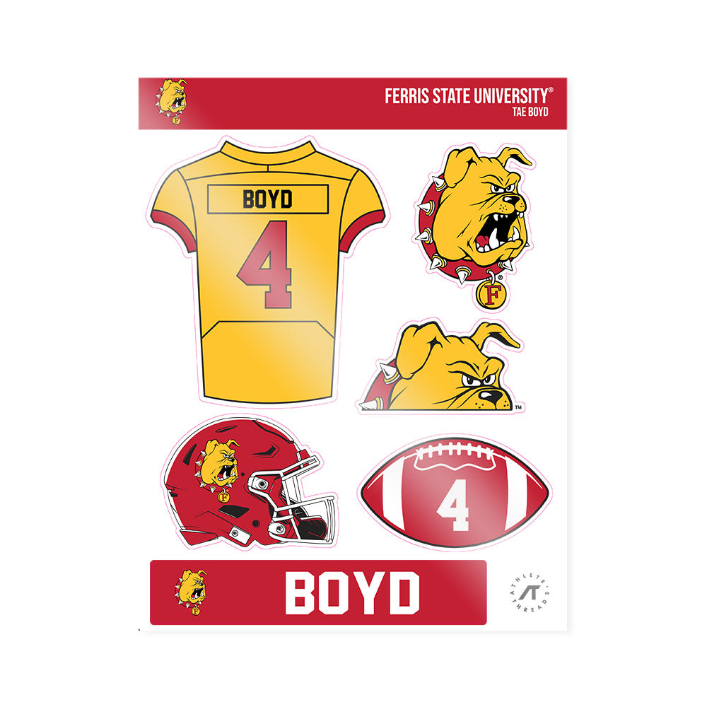 Ferris State - NCAA Football : Tae Boyd - Sticker Sheet-0