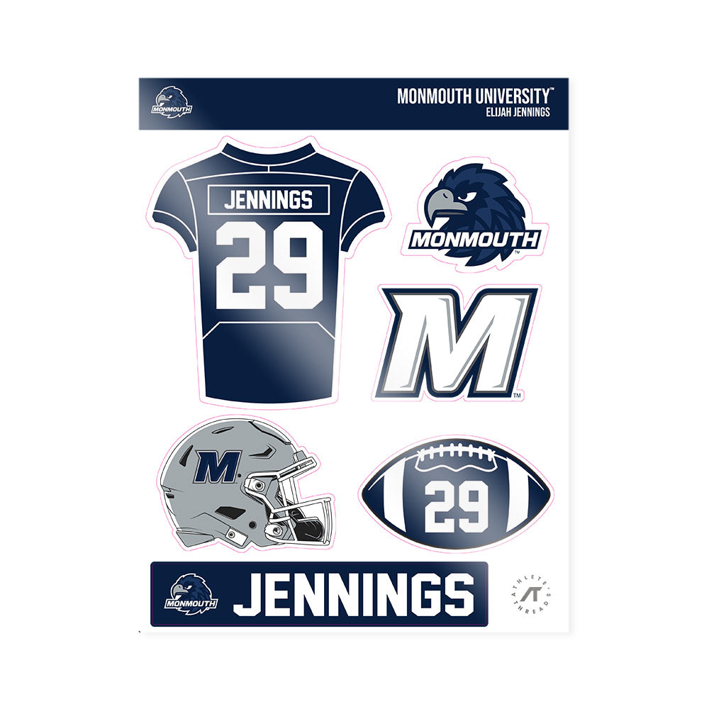 Monmouth - NCAA Football : Elijah Jennings - Sticker Sheet-0