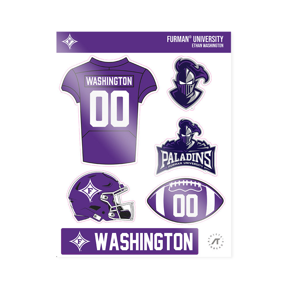 Furman - NCAA Football : Ethan Washington - Sticker Sheet-0