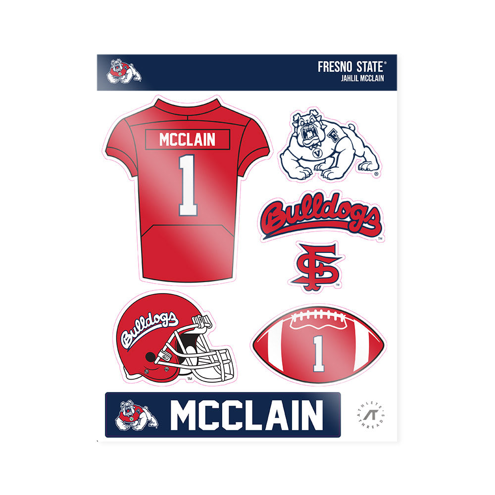 Fresno State - NCAA Football : Jahlil McClain - Sticker Sheet-0