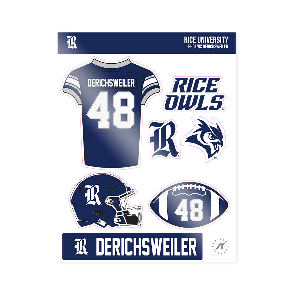 Rice - NCAA Football : Phoenix Derichsweiler - Sticker Sheet-0